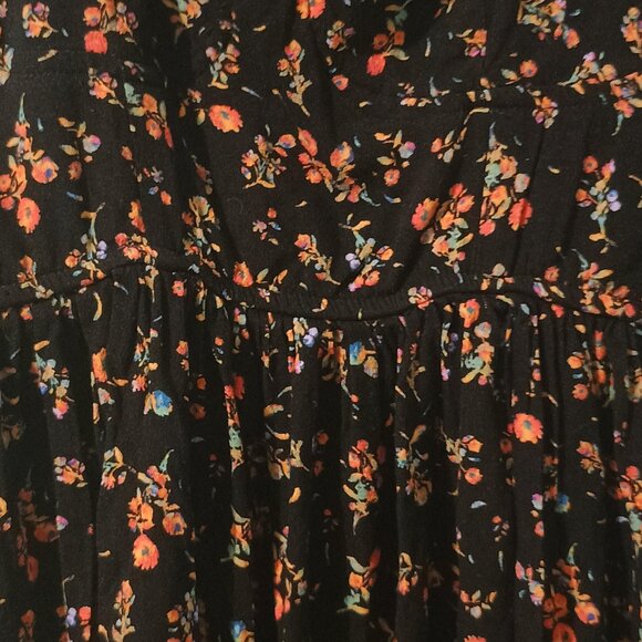 Wild Fable/Mini Dress/Women/M/Black Floral/Spaghetti Strap Sundress - Picture 5 of 11